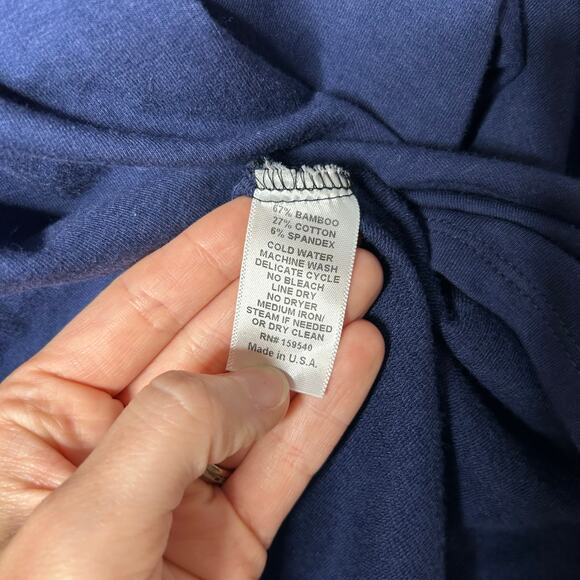 Lisa Bayne Jersey Top Bamboo Lagenlook Boho Boxy Relaxed Coastal Women’s Small - Picture 5 of 6